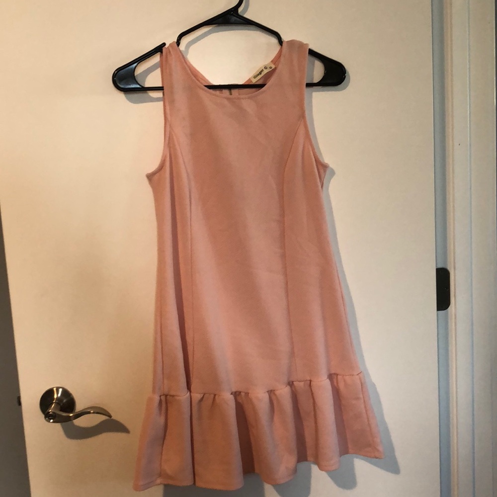 Peach Mini Dress with Ruffle Detail